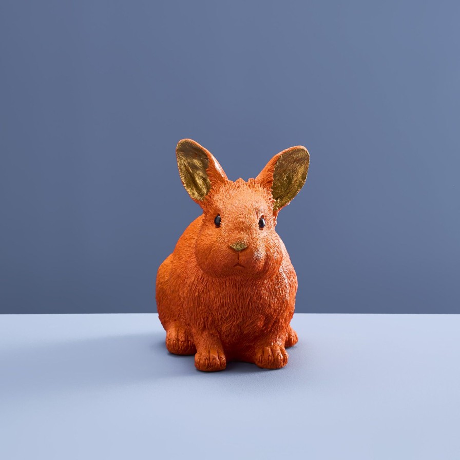 Accessoires Werns | Spardose Hase Sparhase, Orange, Polyresin, 21X11X16Cm