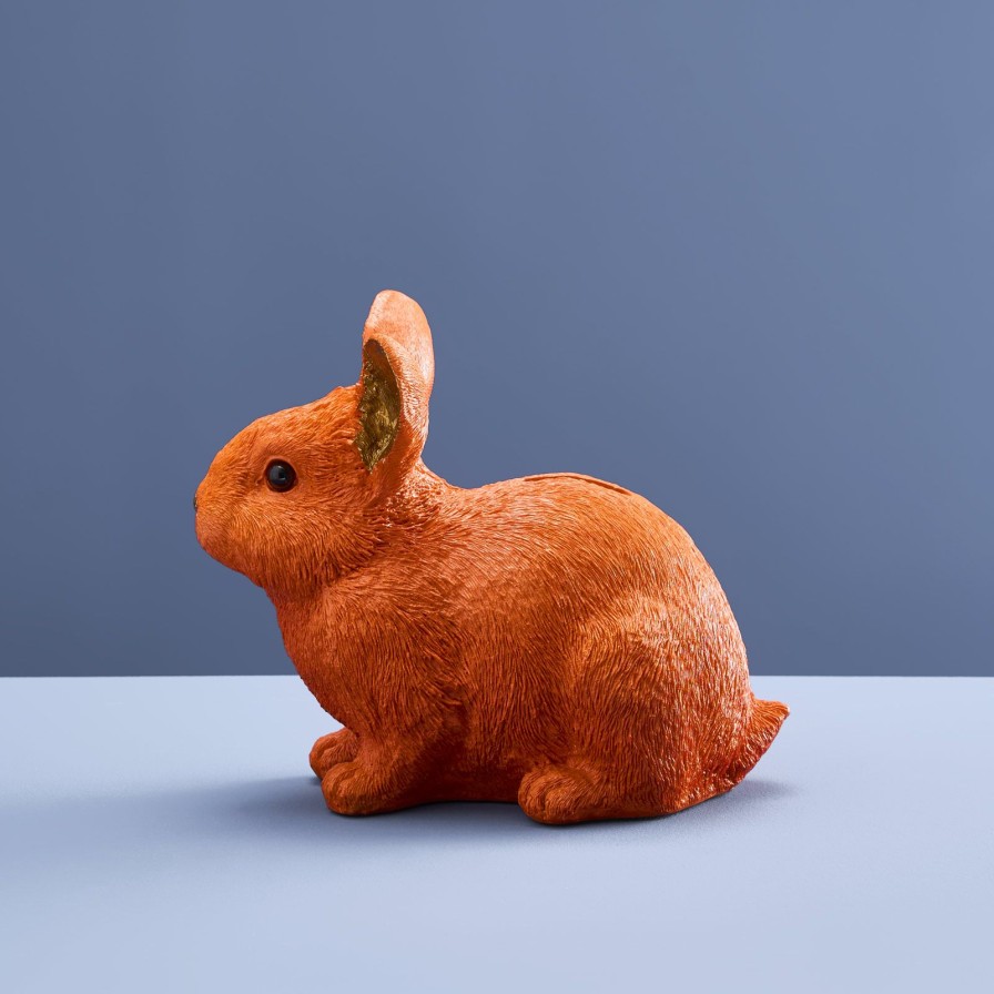 Accessoires Werns | Spardose Hase Sparhase, Orange, Polyresin, 21X11X16Cm