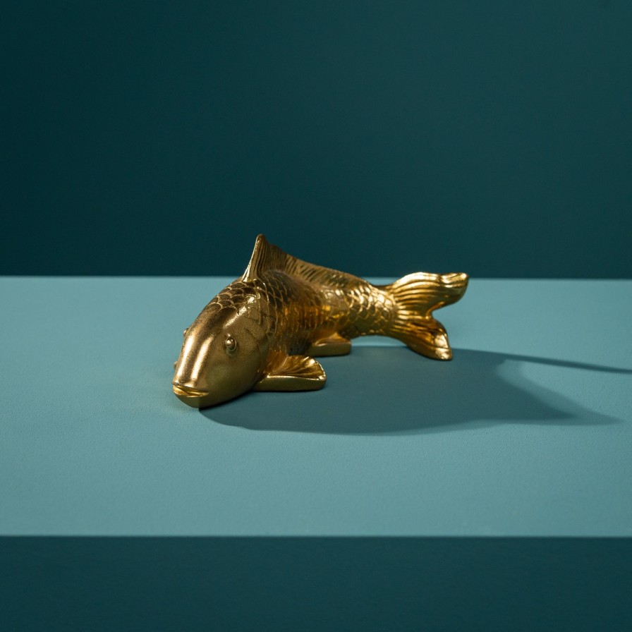 Accessoires Werns | Deko Fisch, Gold, Polyresin, 24X9,5X9,5 Cm