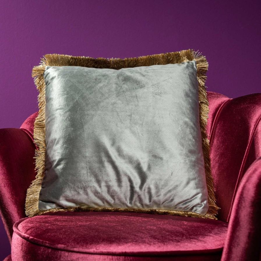 Accessoires Werns | Samtkissen Velvet Cushion, Silber, Polyester, 45X45Cm