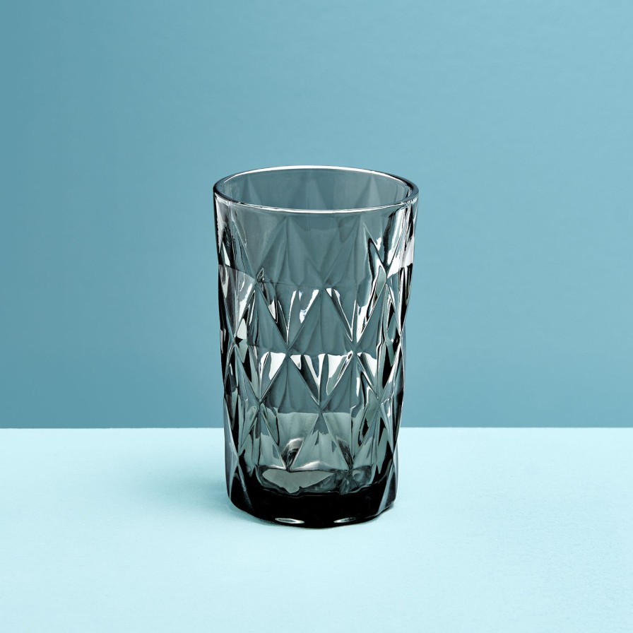 Geschirr Werns | 4Er-Set Longdrinkglas, Grau, Glas, 8X13 Cm