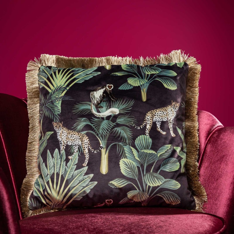 Accessoires Werns | Samtkissen Dschungel Jungle, Polyester, 45X45Cm