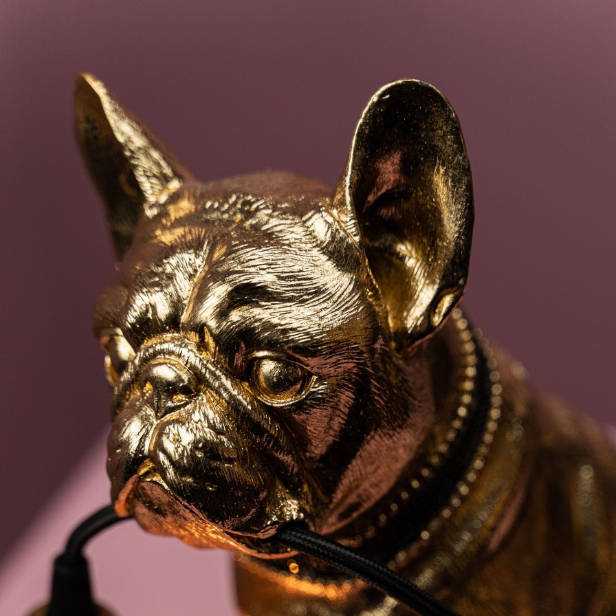 Tierleuchten Werns | Tischleuchte Hund Francis, Gold, Polyresin, 25X15X29 Cm, E14