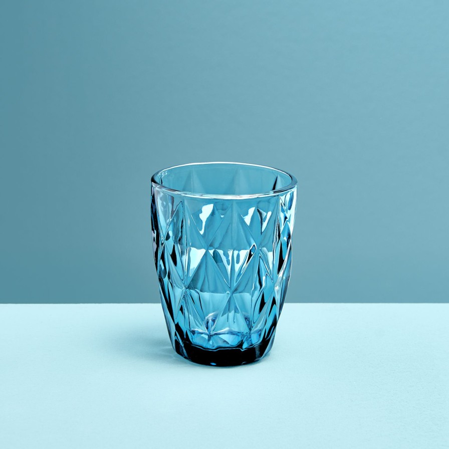 Geschirr Werns | 4Er-Set Wasserglas, Blau, Glas, 8X10 Cm