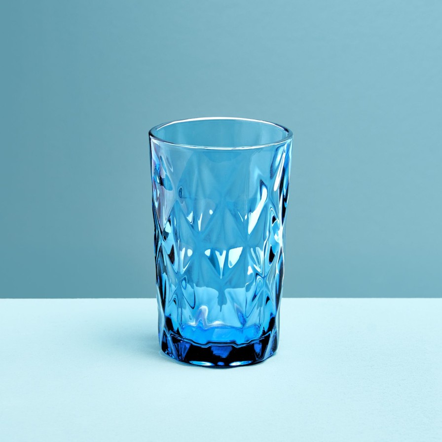 Geschirr Werns | 4Er-Set Longdrinkglas, Blau, Glas, 8X13 Cm