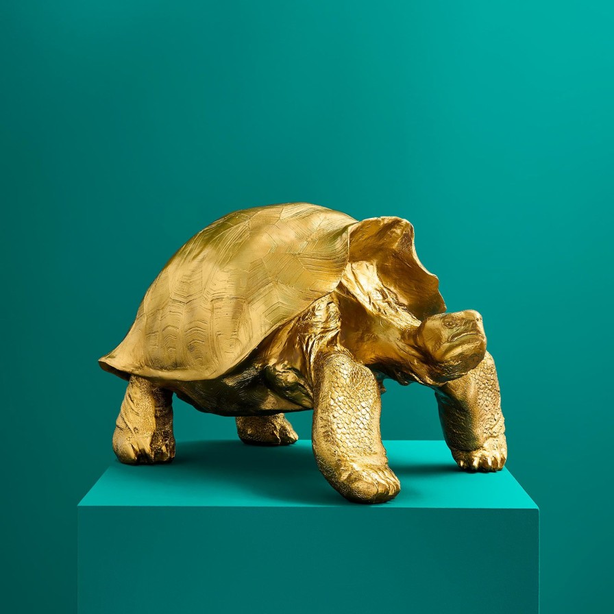 Accessoires Werns | Dekoobjekt /Dekofigur Schildkrote Stormy, Gold, Polyresin, 56X36X33 Cm