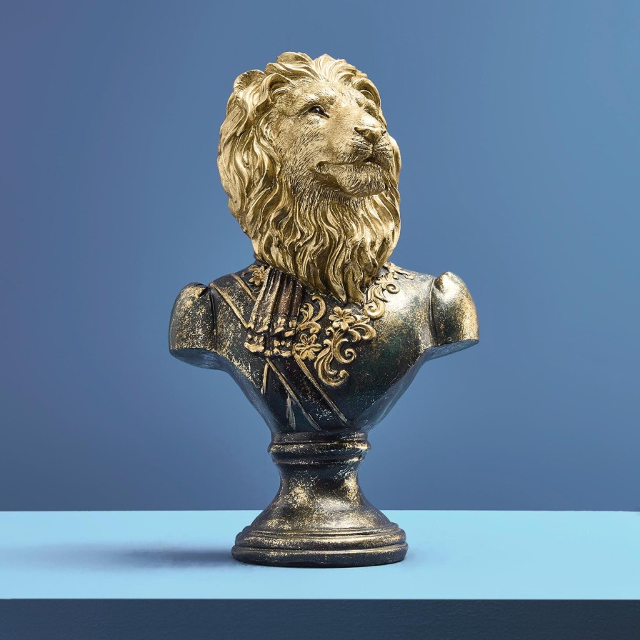 Accessoires Werns | Tierfigur / Tierbuste Lowe Major Lion, Polyresin, 20X14X31 Cm