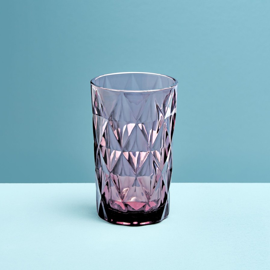 Geschirr Werns | 4Er-Set Longdrinkglas, Lila, Glas, 8X13 Cm