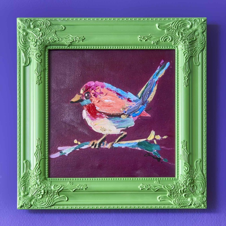 Wall Art Werns | Gemalde Vogel Birdy, Violett - Farbe: Lila