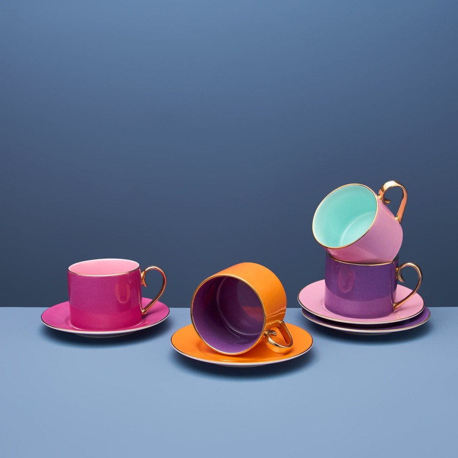 Geschirr Werns | 4Er Set Tasse Fancy Colors, Porzellan, 15.5X8 Cm, Nicht Spulmaschinen- Und Mikrowellengeeignet