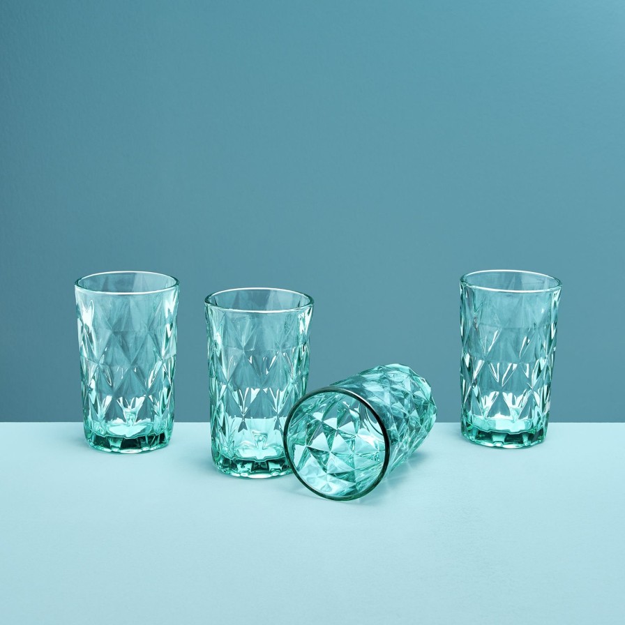 Geschirr Werns | 4Er-Set Longdrinkglas, Turkis,Glas, 8X13 Cm