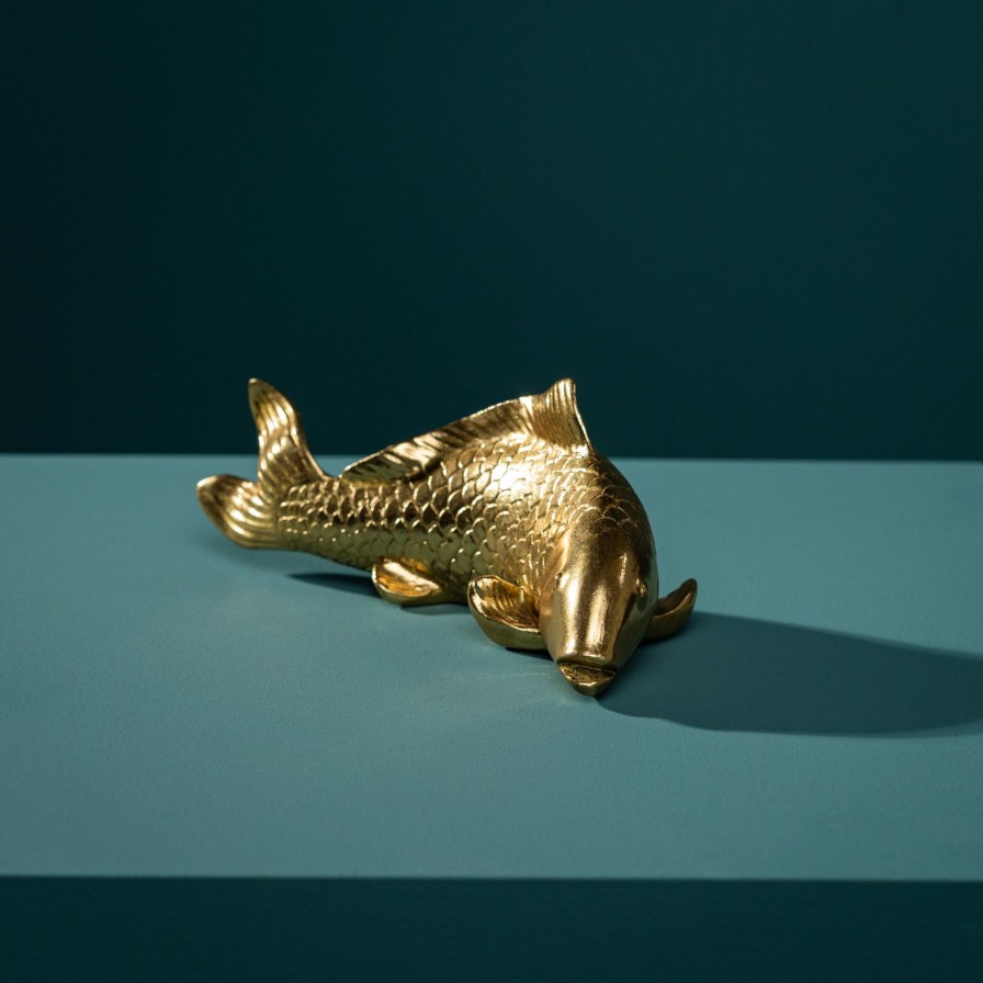 Accessoires Werns | Deko Fisch, Gold, Polyresin, 22X9,5X9 Cm