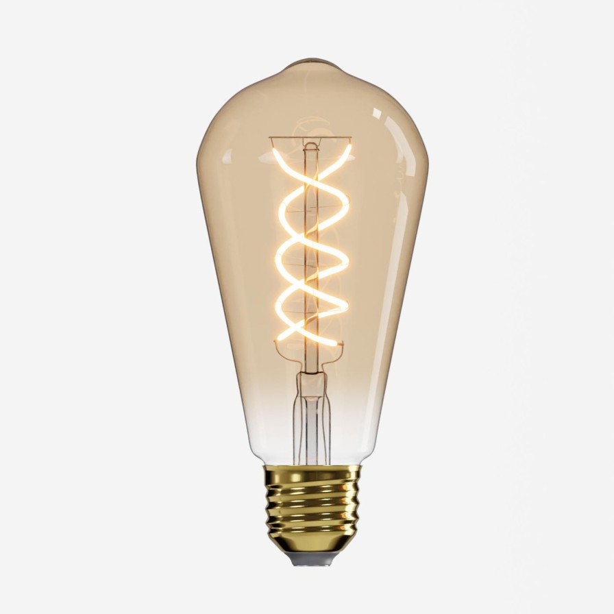 Tierleuchten Werns | Led Spiral-Filament Gluhbirne, Vintage-Look, E27, 4W, 220V, 6,4X14 Cm